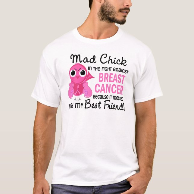 Camiseta Cáncer de pecho enojado del mejor amigo del (Anverso)