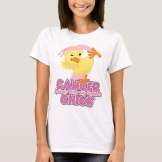 Camiseta Cáncer de pecho ensuciado con el polluelo