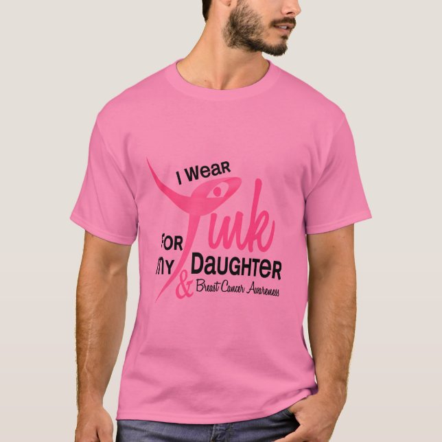 Camiseta CÁNCER de PECHO llevo el rosa para mi hija 41 (Anverso)