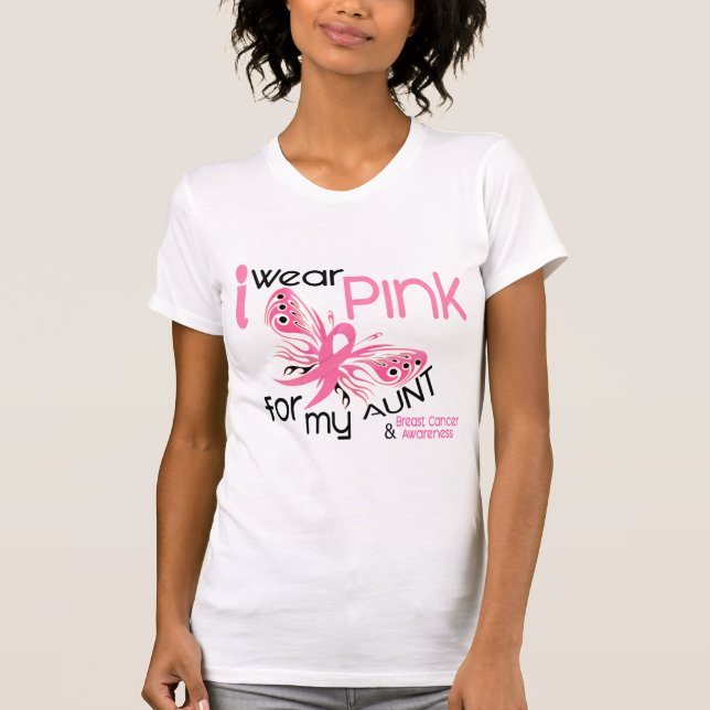 Camiseta Cáncer de pecho LLEVO el ROSA PARA MI TÍA 45 (Anverso)