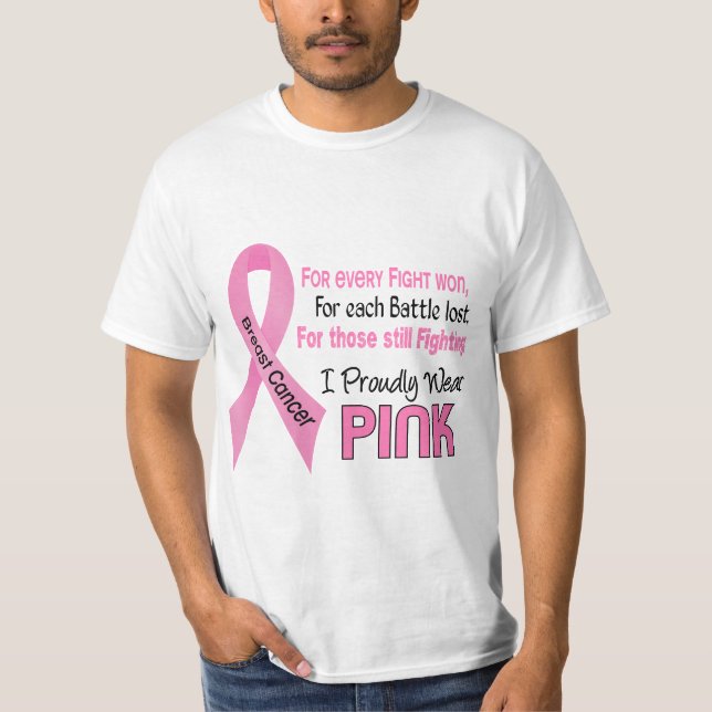 Camiseta Cáncer de pecho llevo orgulloso el rosa 1 (Anverso)