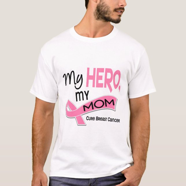 Camiseta Cáncer de pecho MI HÉROE, MI MAMÁ 42 (Anverso)