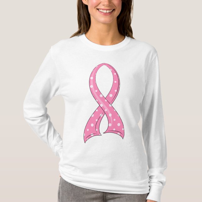 Camiseta Cáncer de pecho rosado de la cinta del lunar (Anverso)