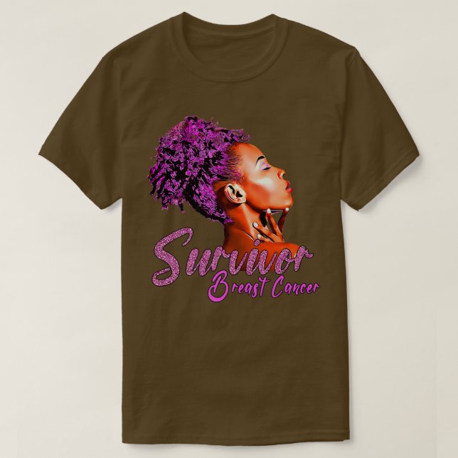 Camiseta Cáncer de pecho Sobreviviente de conciencia Cinta  (Diseño del anverso)