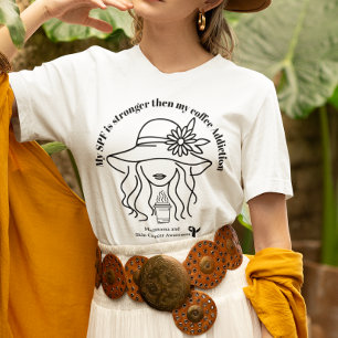 Camiseta Cáncer de piel melanoma conciencia amor al café re