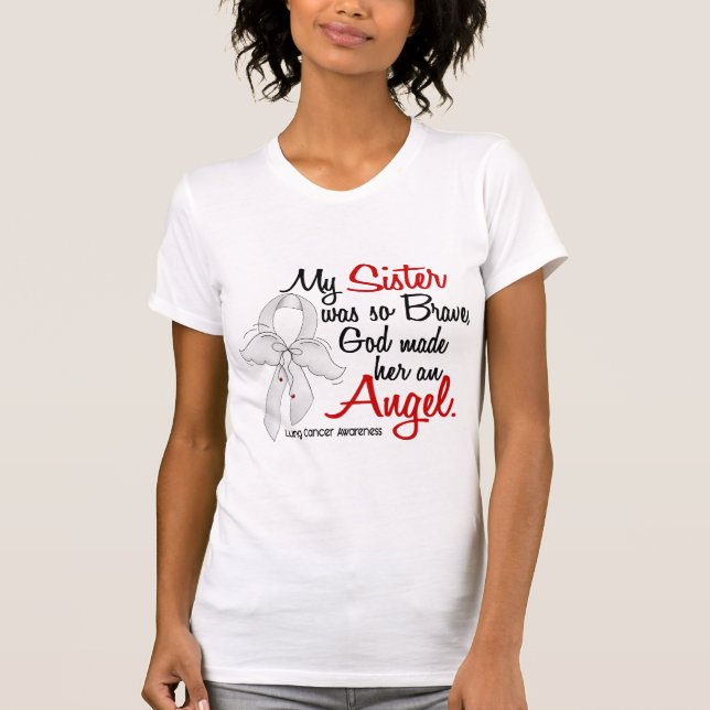 Camiseta Cáncer de pulmón de la hermana del ángel 2 (Anverso)