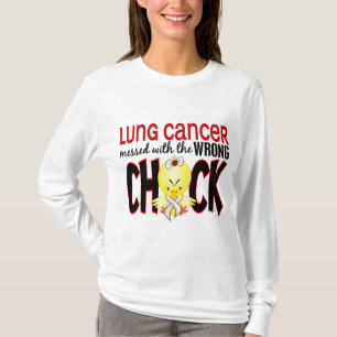 Camiseta Cáncer de pulmón ensuciado con el polluelo