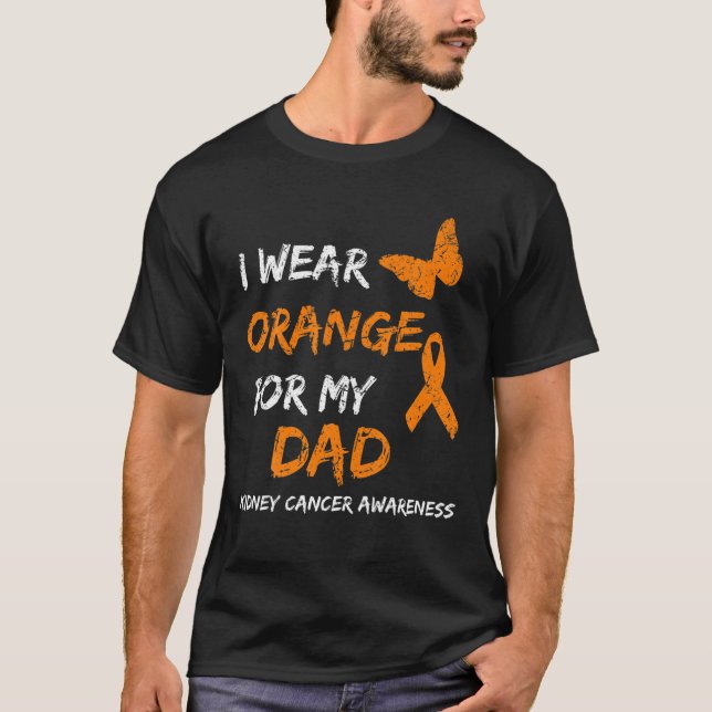 Camiseta Cáncer De Riñón Que Uso Naranja Para Mi Papi Cinta (Anverso)