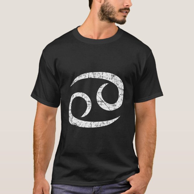 Camiseta Cáncer de Rótulo zodiaco blanco (Anverso)