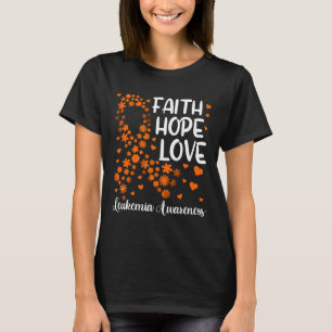 Camiseta Cáncer de Sangre Cinta Fe Esperanza Amor Leucemia