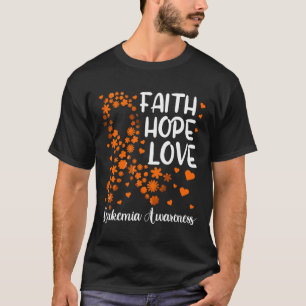 Camiseta Cáncer de Sangre Cinta Fe Esperanza Amor Leucemia