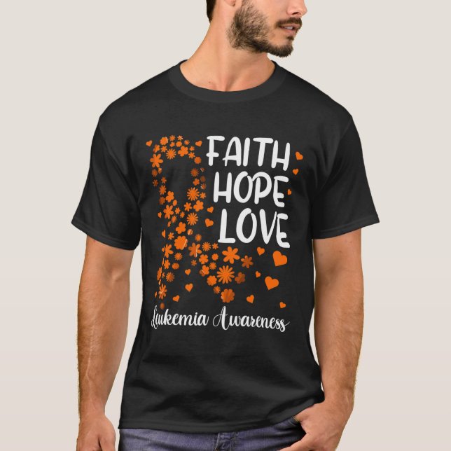 Camiseta Cáncer de Sangre Cinta Fe Esperanza Amor Leucemia  (Anverso)