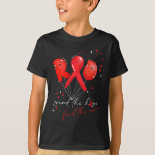 Camiseta Cáncer de sangre de burbuja Conciencia Rojo Difund