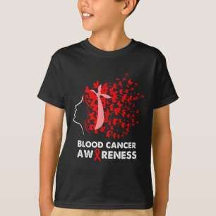 Camiseta Cáncer de sangre de mariposa mujeres niña cáncer d