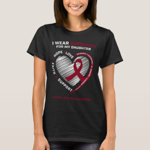 Camiseta Cáncer de sangre Hija de Borgoña Mieloma Múltiple 