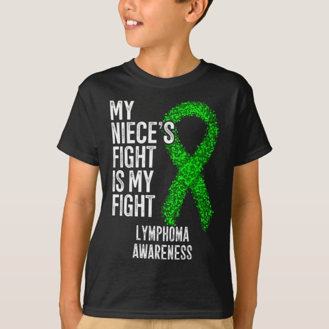 Camiseta Cáncer de sangre La lucha de mi sobrina es mi linf (Anverso)