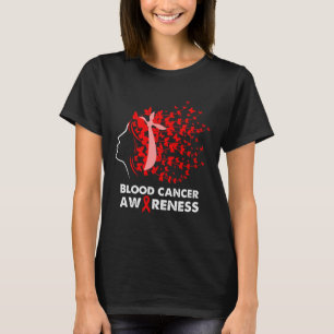 Camiseta Cáncer de Sangre Mariposa Mujeres Niña Cáncer de S