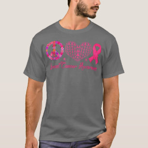 Camiseta Cáncer de seno de cinta rosada de corazón para la 