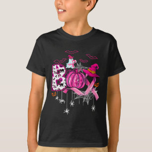 Camiseta Cáncer de seno de lazo rosado de bruja divertida
