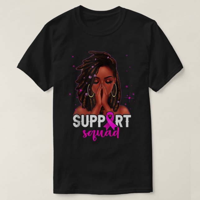 Camiseta Cáncer de seno escuadrón para mujeres negras de pe (Diseño del anverso)