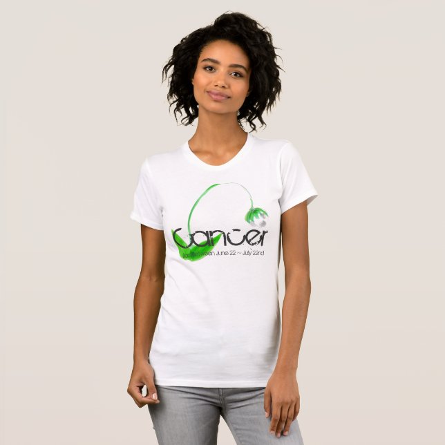 Camiseta Cáncer De Tee Con Flor De Perla Blanca (Anverso completo)