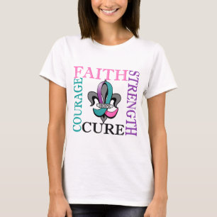 Camiseta Cáncer de tiroides de la flor de lis 3