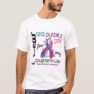 Camiseta Cáncer de tiroides llevo la cinta para la nuera