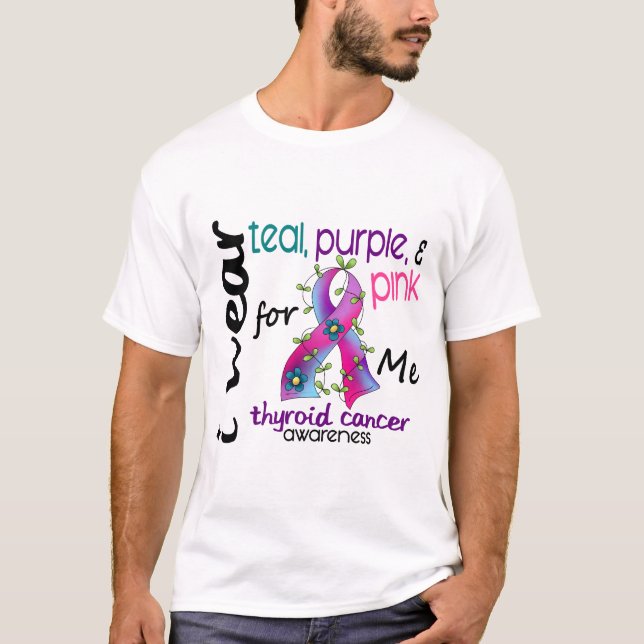 Camiseta Cáncer de tiroides llevo la cinta para MÍ 43 (Anverso)