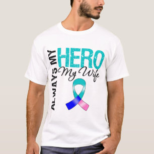 Camiseta Cáncer de tiroides SIEMPRE MI HÉROE MI ESPOSA