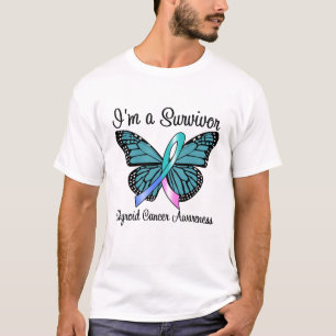 Camiseta Cáncer de tiroides soy un superviviente