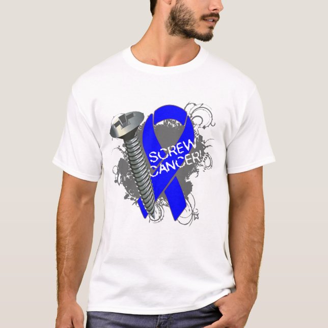 Camiseta Cáncer de Tornillo - Cáncer de Colón Grunge (Anverso)