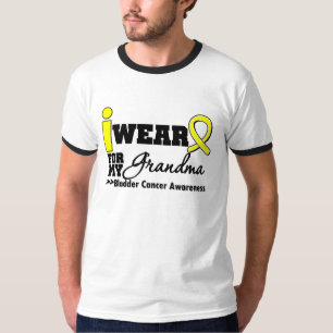 Camiseta Cáncer de vejiga llevo la cinta amarilla para mi