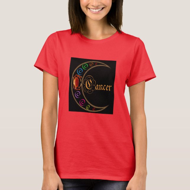 Camiseta Cáncer de Zodiac en lunas celestes (Anverso)