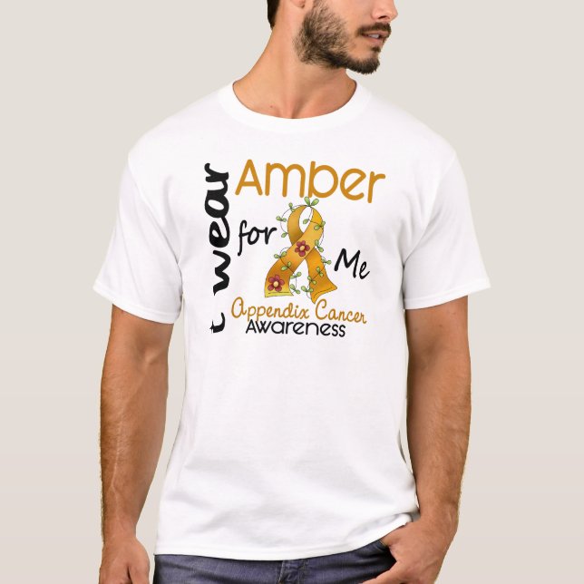 Camiseta Cáncer del apéndice llevo el ámbar para mí 43 (Anverso)