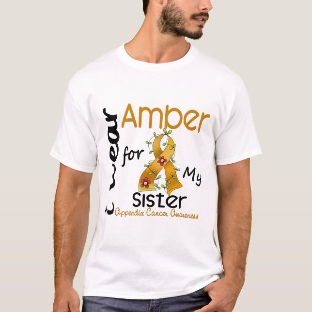 Camiseta Cáncer del apéndice llevo el ámbar para mi hermana (Anverso)