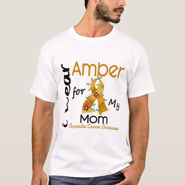Camiseta Cáncer del apéndice llevo el ámbar para mi mamá 43 (Anverso)