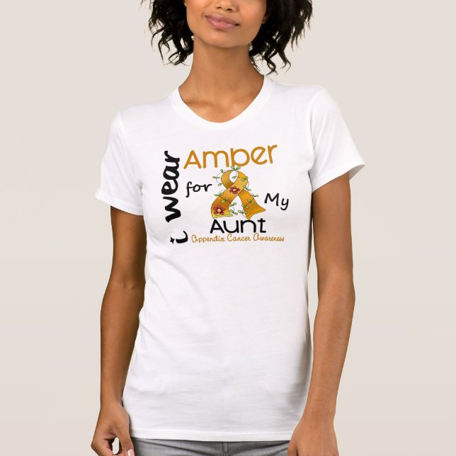 Camiseta Cáncer del apéndice llevo el ámbar para mi tía 43 (Anverso)