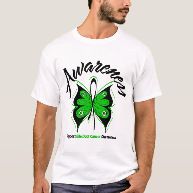 Camiseta Cáncer del conducto biliar de la mariposa de la (Anverso)