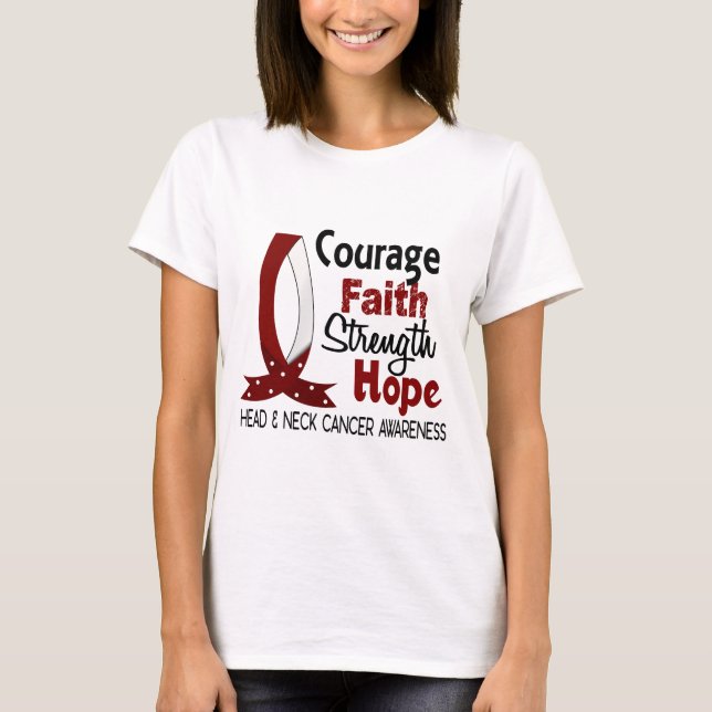 Camiseta Cáncer del cuello de la cabeza de la esperanza de (Anverso)