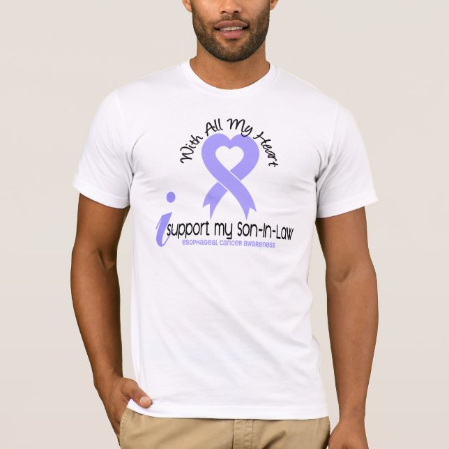 Camiseta Cáncer del esófago apoyo a mi yerno (Anverso)
