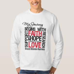Camiseta Cáncer del melanoma que mi viaje comienza con la
