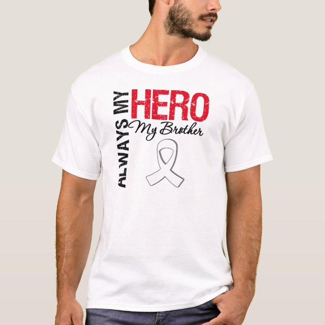 Camiseta Cáncer del pulmón y de hueso - siempre mi héroe mi (Anverso)