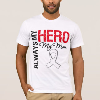 Camiseta Cáncer del pulmón y de hueso - siempre mi héroe mi