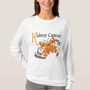 Camiseta Cáncer del riñón de la mariposa 2 del vitral