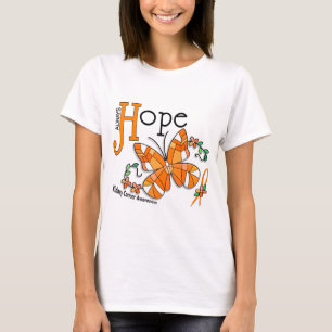Camiseta Cáncer del riñón de la mariposa del vitral