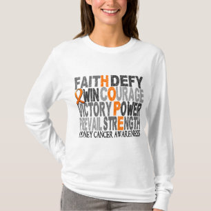 Camiseta Cáncer del riñón del collage de la palabra de l