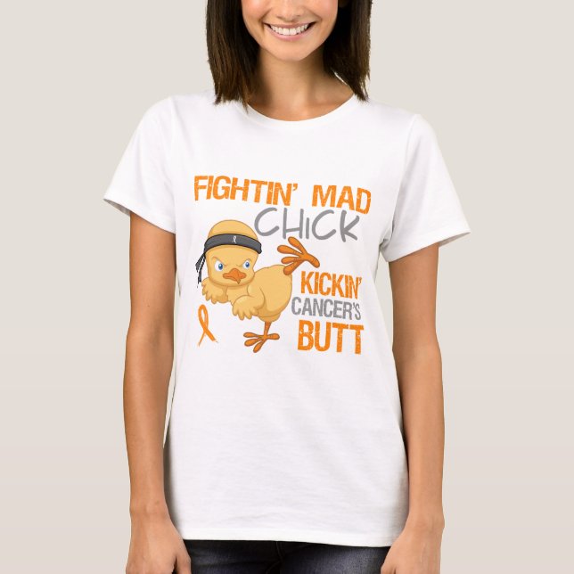 Camiseta Cáncer del riñón del polluelo de Fightin con la (Anverso)