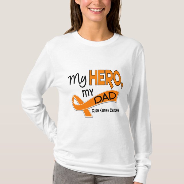 Camiseta Cáncer del riñón MI HÉROE MI PAPÁ 42 (Anverso)