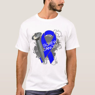 Camiseta Cáncer del tornillo - cáncer de colon del Grunge