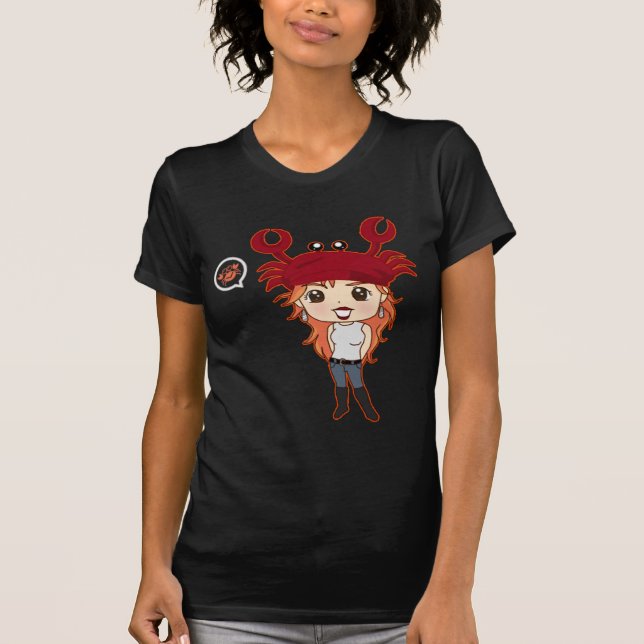 Camiseta cáncer del zodiaco del chibi (Anverso)